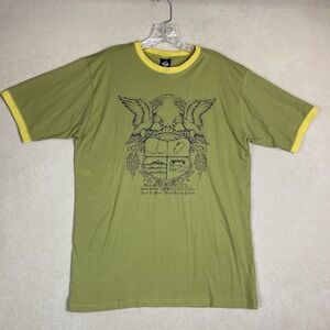 Prana Shirt Extra Large Green Crest Ringer Vendor Casual Outdoor T- Shirt NWD